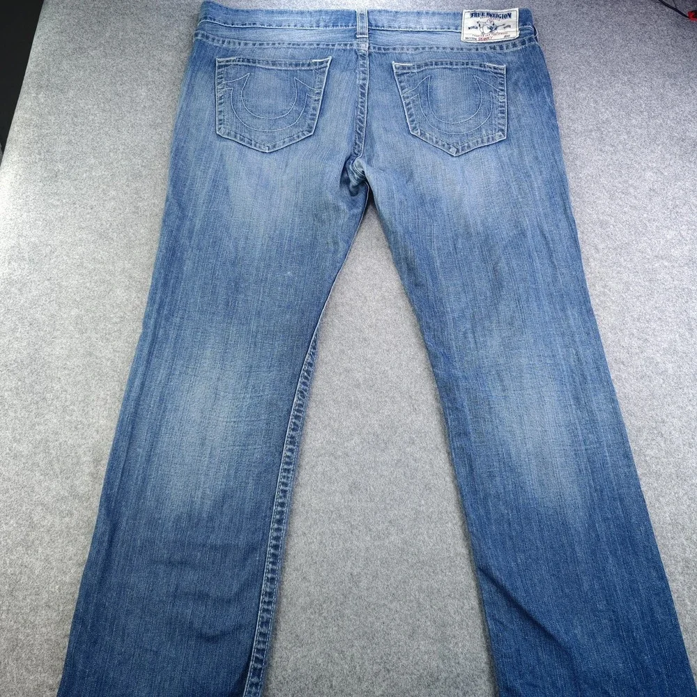True Religion Jeans Mens 46 Blue Denim Skinny 46x33 Light‎ Wash 100% Cotton